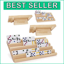 Load image into Gallery viewer, Compact Wooden Domino Holders with Soft Felt Bottom - Set of 4 for Stability