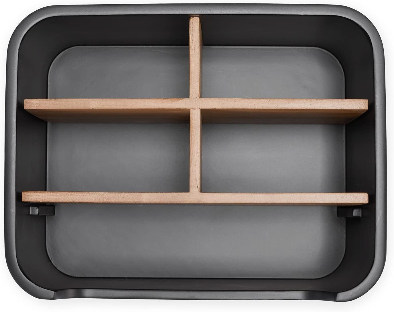 Versatile Polished Black Desk Organizer Set with 5 Compartments - Durable & Chic