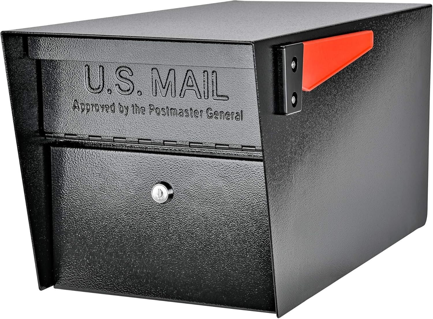Vandal-Resistant Lockable Mailbox with Baffle Door & Concealed Clip in Black
