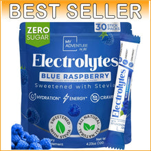 Load image into Gallery viewer, Caffeine-Free Blue Raspberry Electrolytes Powder - 30 Pack for Refreshing Energy