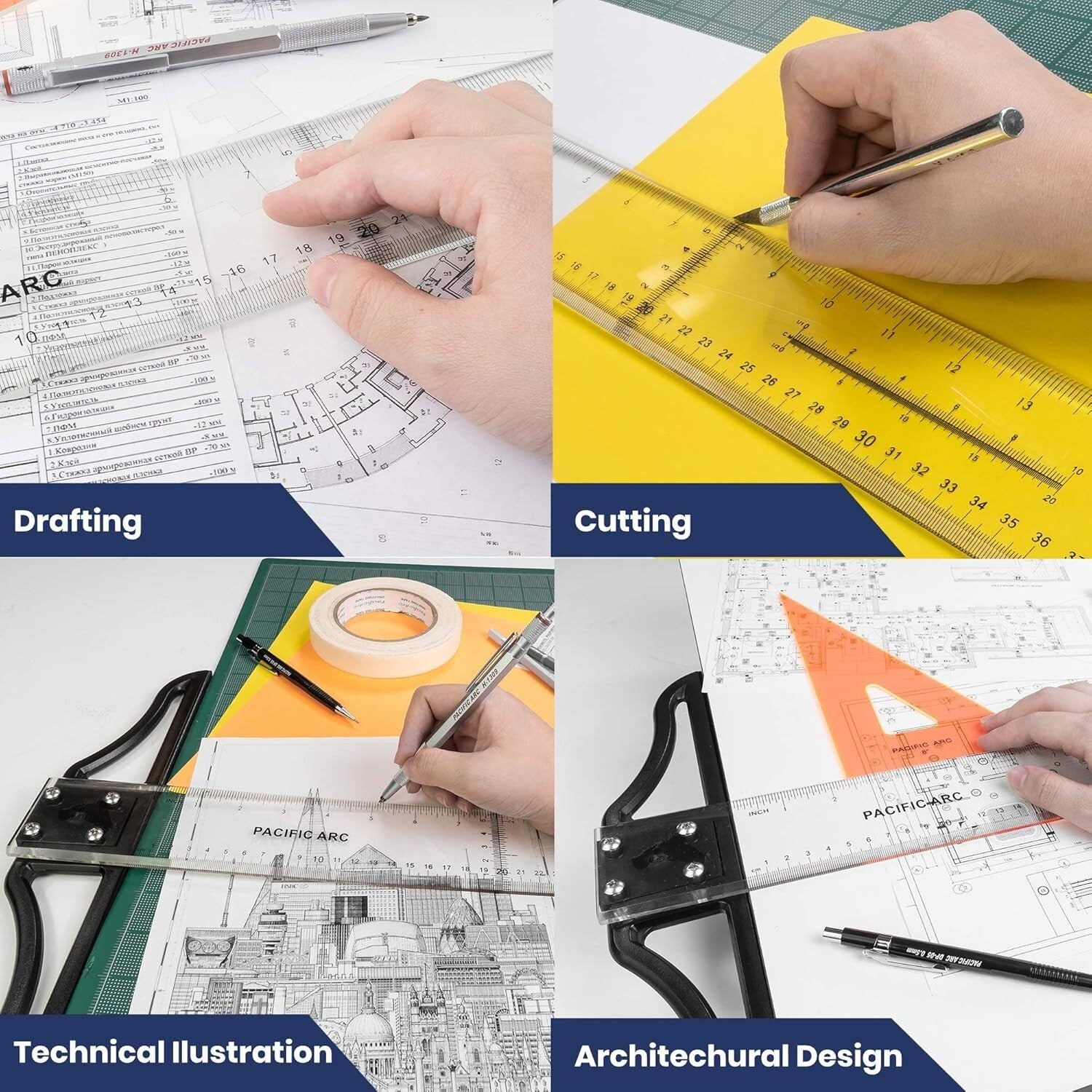 Transparent Acrylic T Square 36-Inch - Ideal for Accurate Technical Drawings