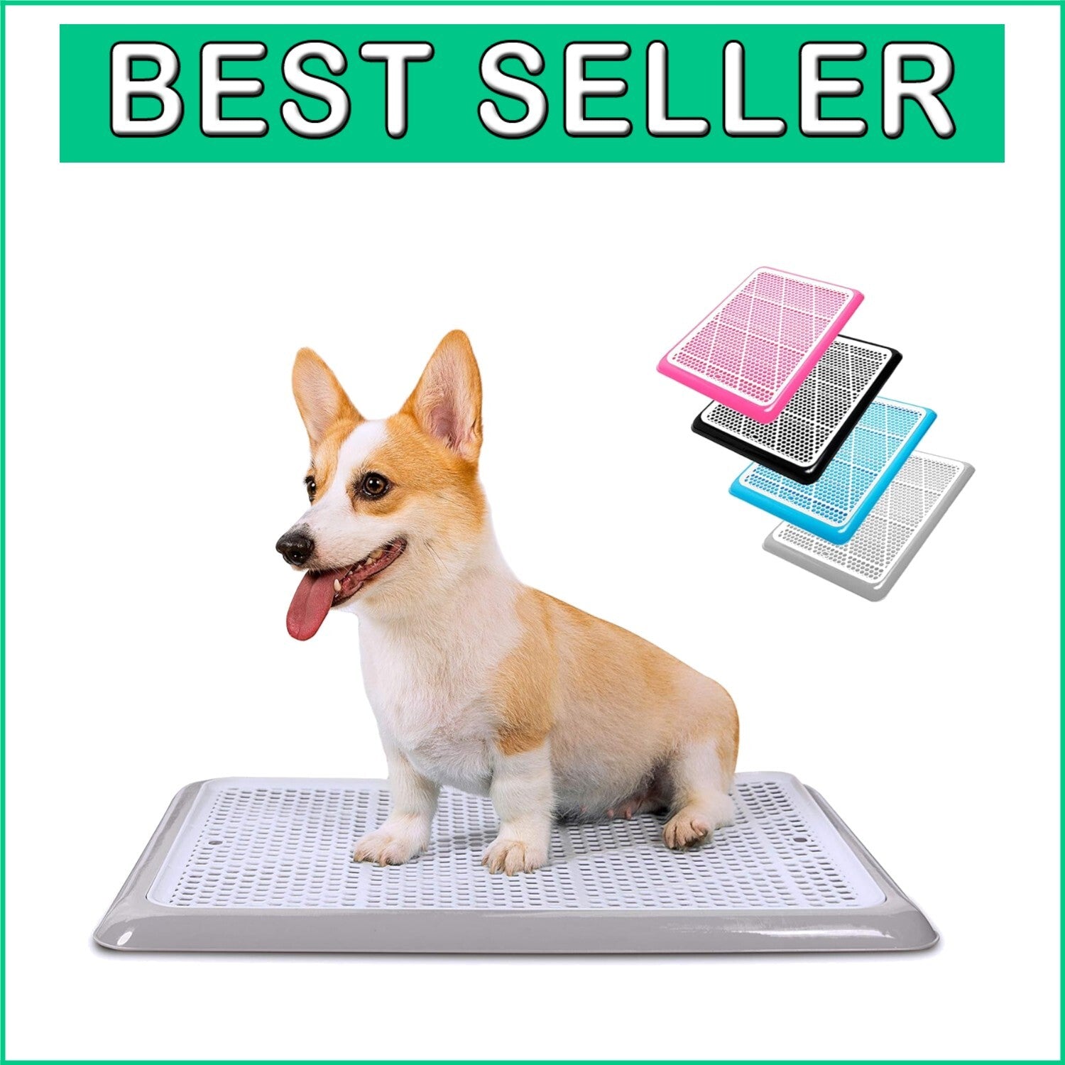 25x20 Dog Potty Tray with Removable Grate - Indoor Pee Pad Holder for Dogs