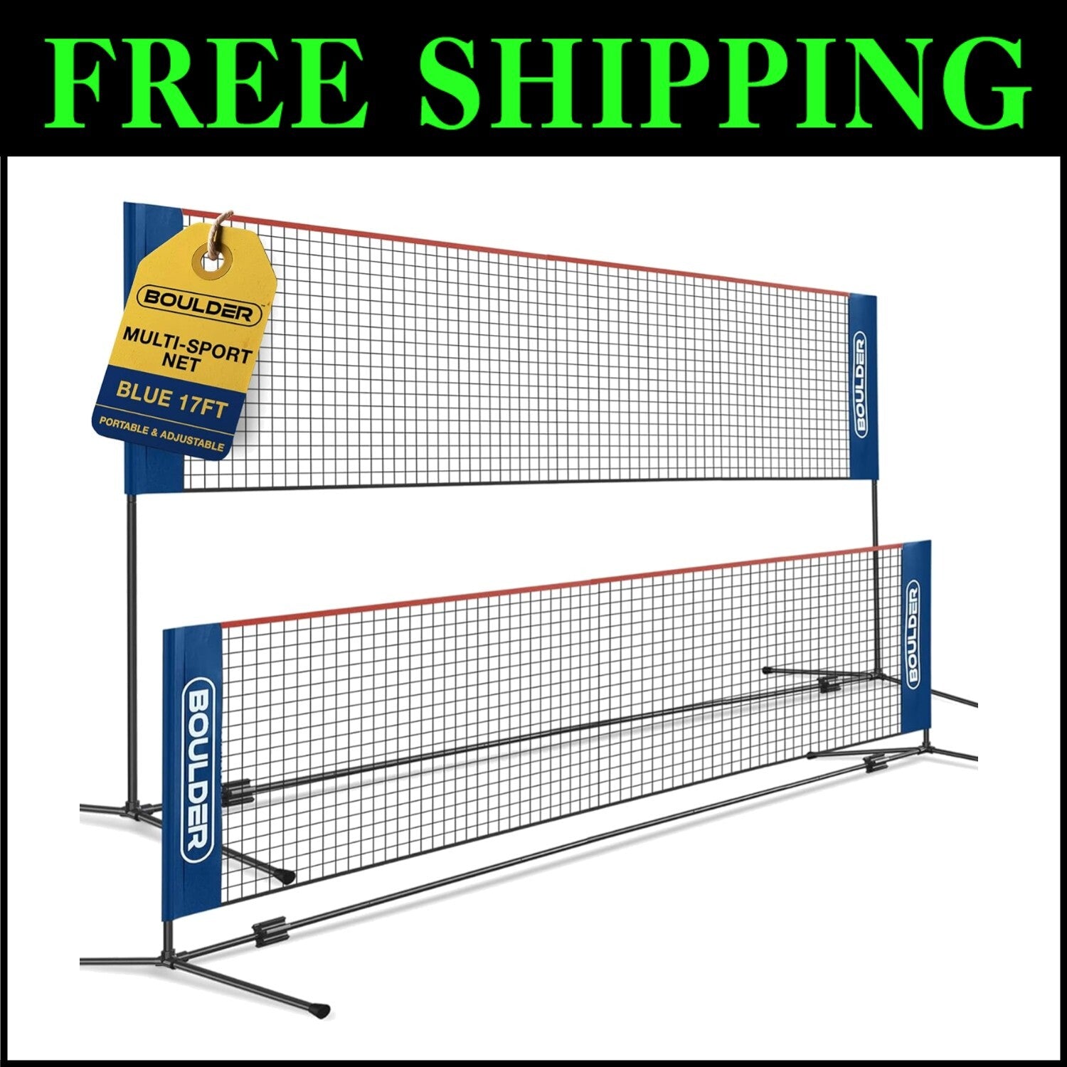 Versatile Portable Badminton & Pickleball Net - Adjustable Up to 5 ft High
