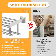 Load image into Gallery viewer, Large Double Towel Bar Holder in Brushed Nickel - Durable Stainless Steel Design
