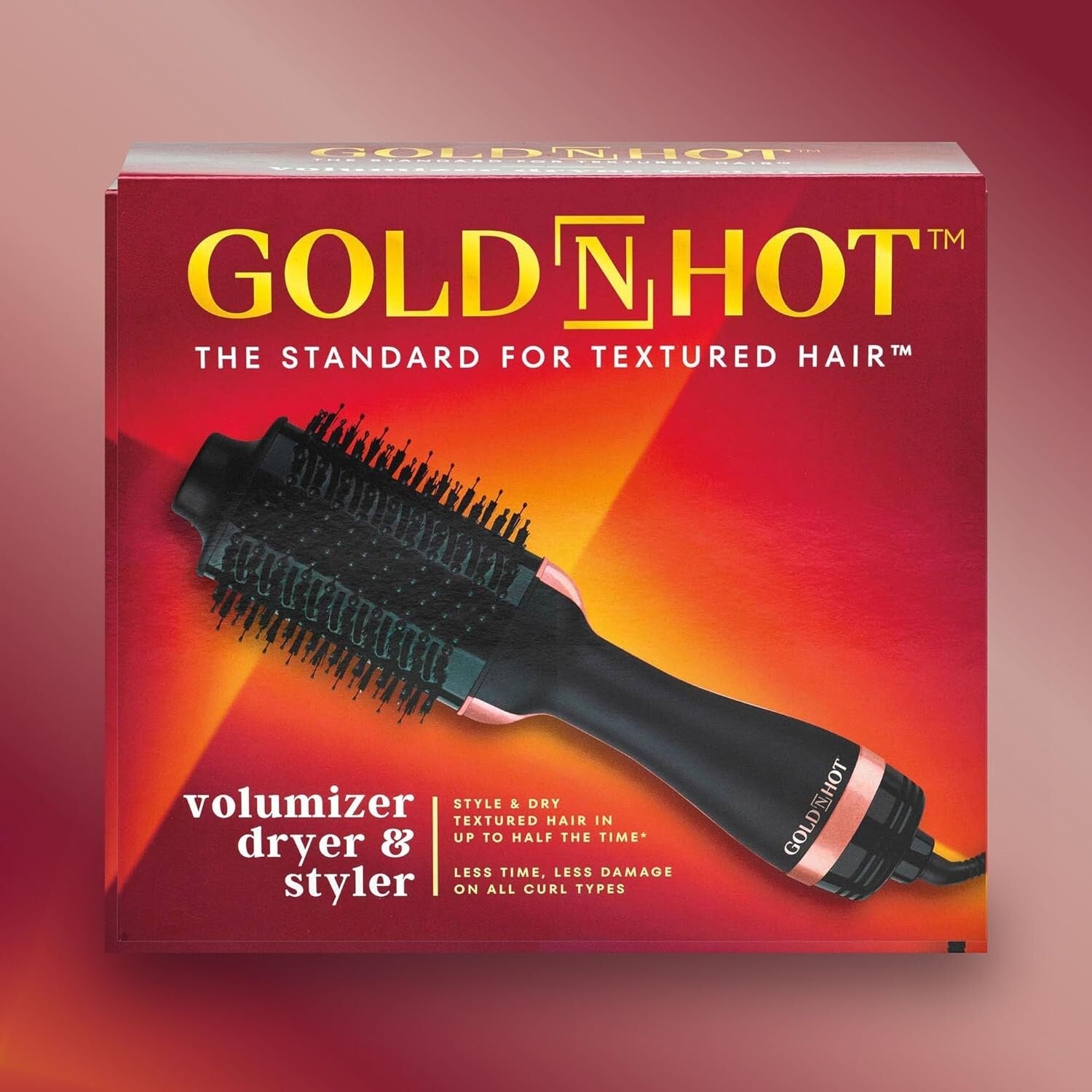 Unique Oval Hair Dryer & Styler - Pink-Black Ionic Technology for Frizz Control