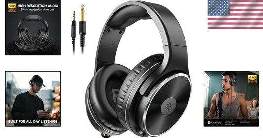 Professional Over-Ear Wired Headphones with Noise Isolation for Musicians