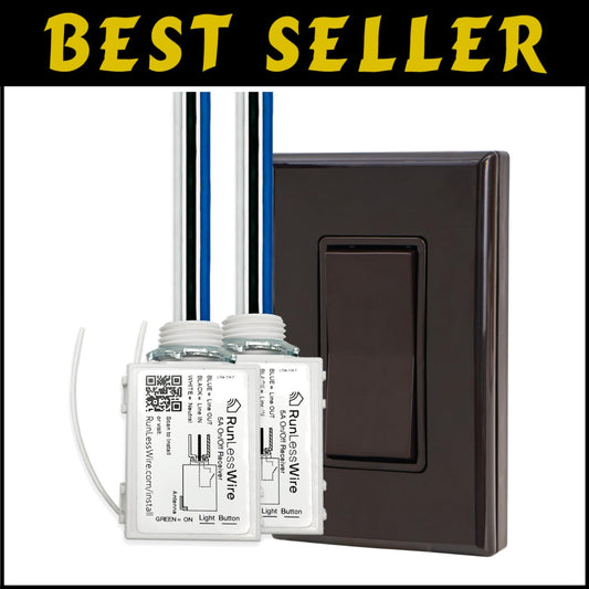 Wireless Battery-Free Light Switch Kit - Remote Control DIY Wall Switch System