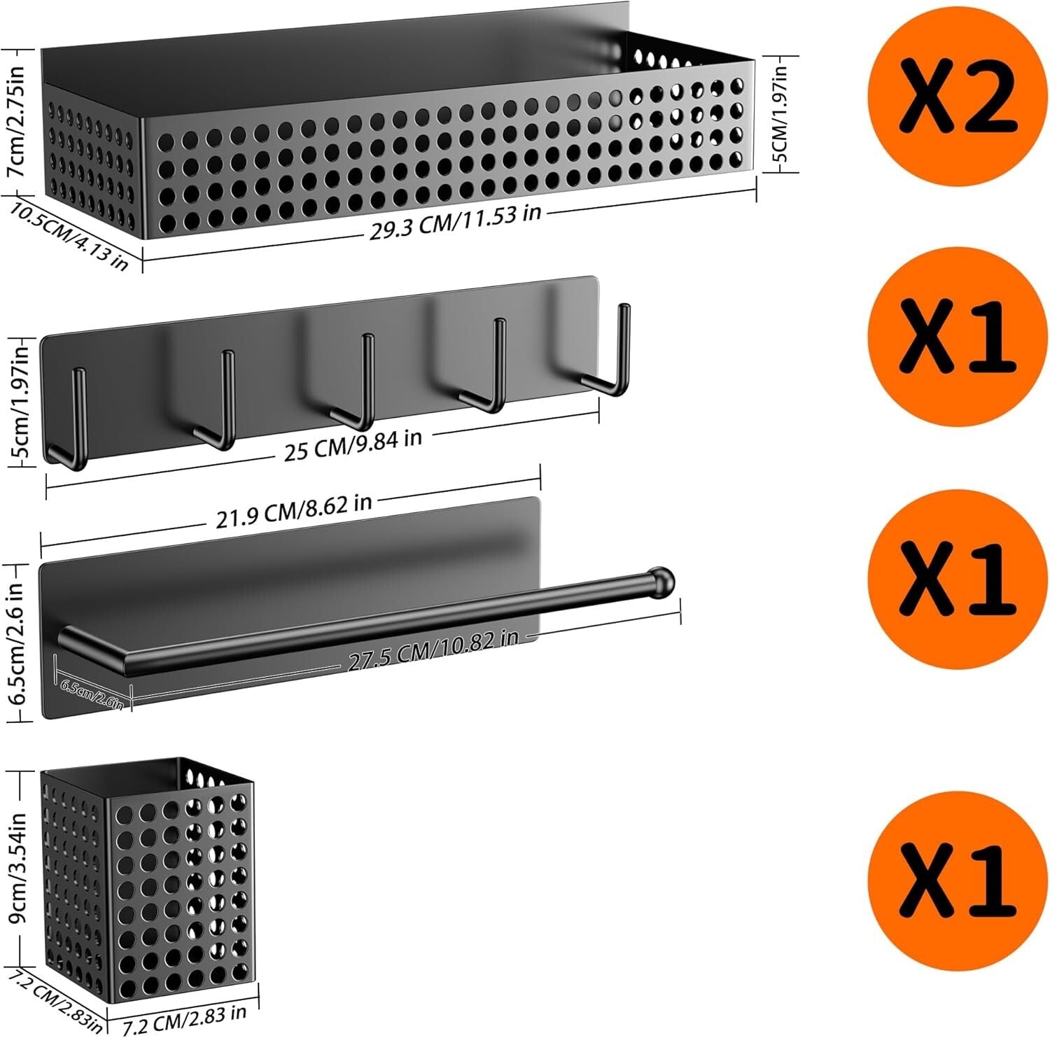 Customizable Magnetic 2-Tier Spice and Utility Rack with Strong Magnetic Hold