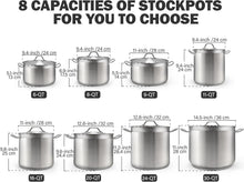 Load image into Gallery viewer, Versatile 8 Qt Stainless Steel Stockpot with Drip-Free Design - Induction Safe