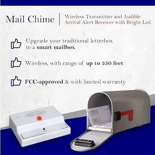Instant Mail Notification System with Red LED Alarm – Easy to Install & Wireless