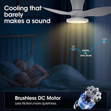 Load image into Gallery viewer, Modern Minimalist 32-Inch Ceiling Fan with Adjustable LED Light &amp; Remote Control