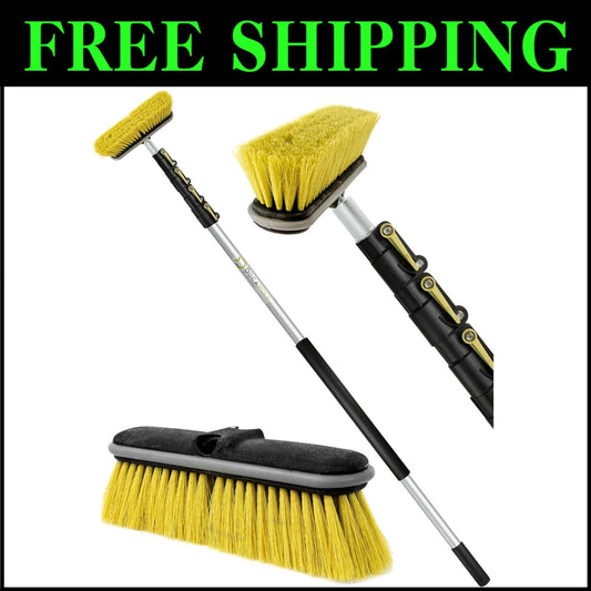 Lightweight DOCA 30 Ft Scrubbing Brush - Rubber Bumper for Safe Surface Cleaning