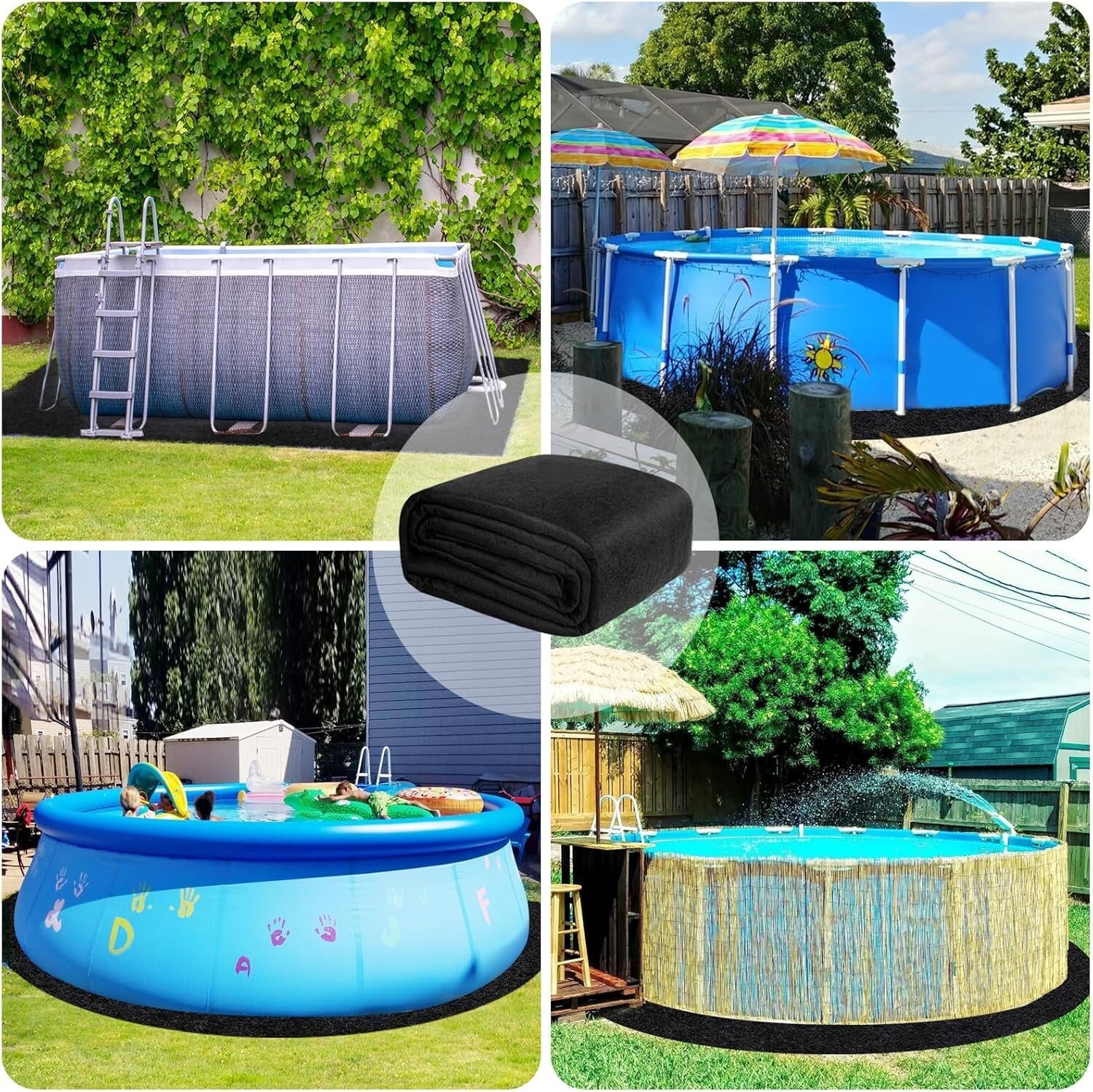 Double-Density Pool Liner Protection Mat – 24 Ft Round for Above Ground‍