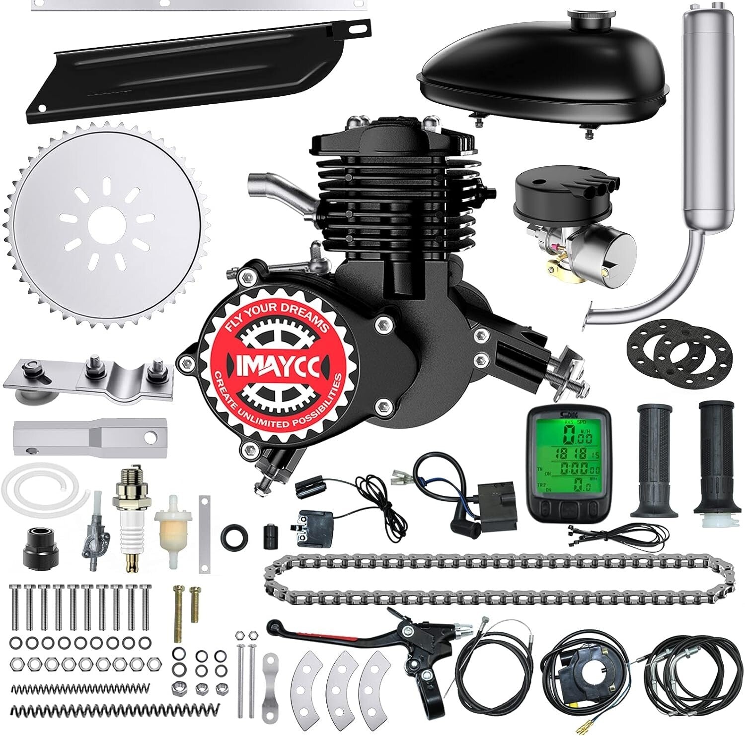 Durable 80cc 2-Stroke Bicycle Engine Kit - Perfect Fit for 26-28" Mountain Bikes