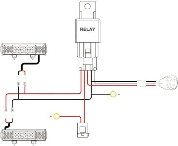 Rugged 4-Inch Amber LED Flood Spot Pods - Dual Beam Light with Harness