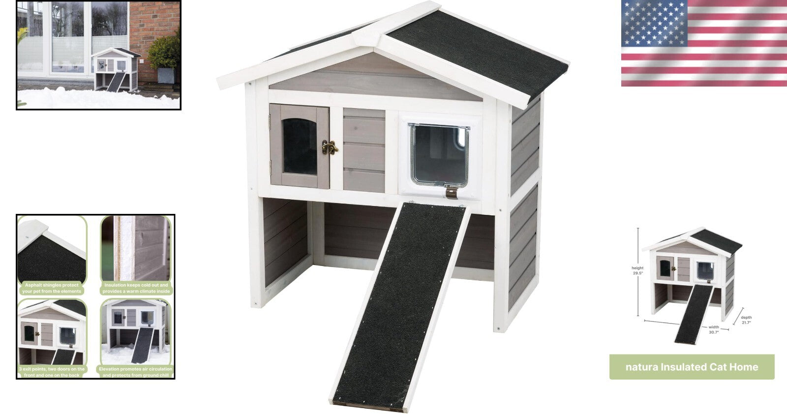 Durable Outdoor Cat House with Escape Door - Insulated, Easy Assembly, and Safe