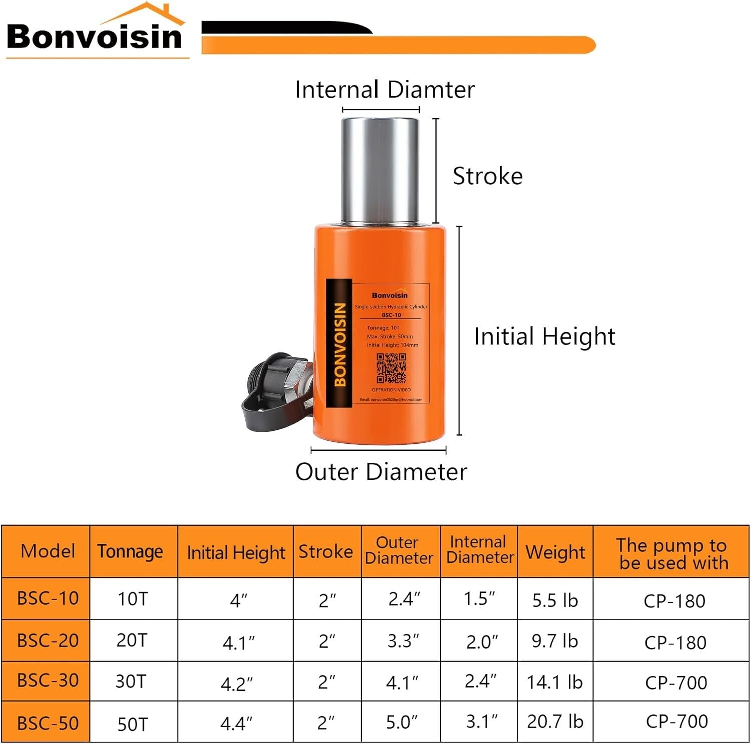 Efficient 20T Porta Power Hydraulic Jack with 2" Stroke for Industrial Use