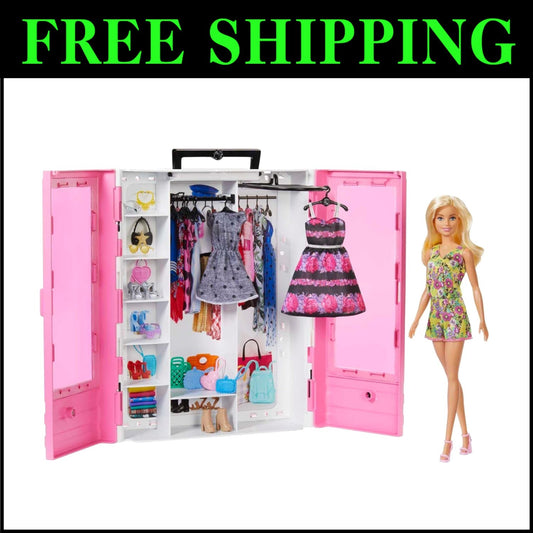 Blonde Fashion Doll with Chic Pink Closet & Accessories - Perfect Gift for Girls