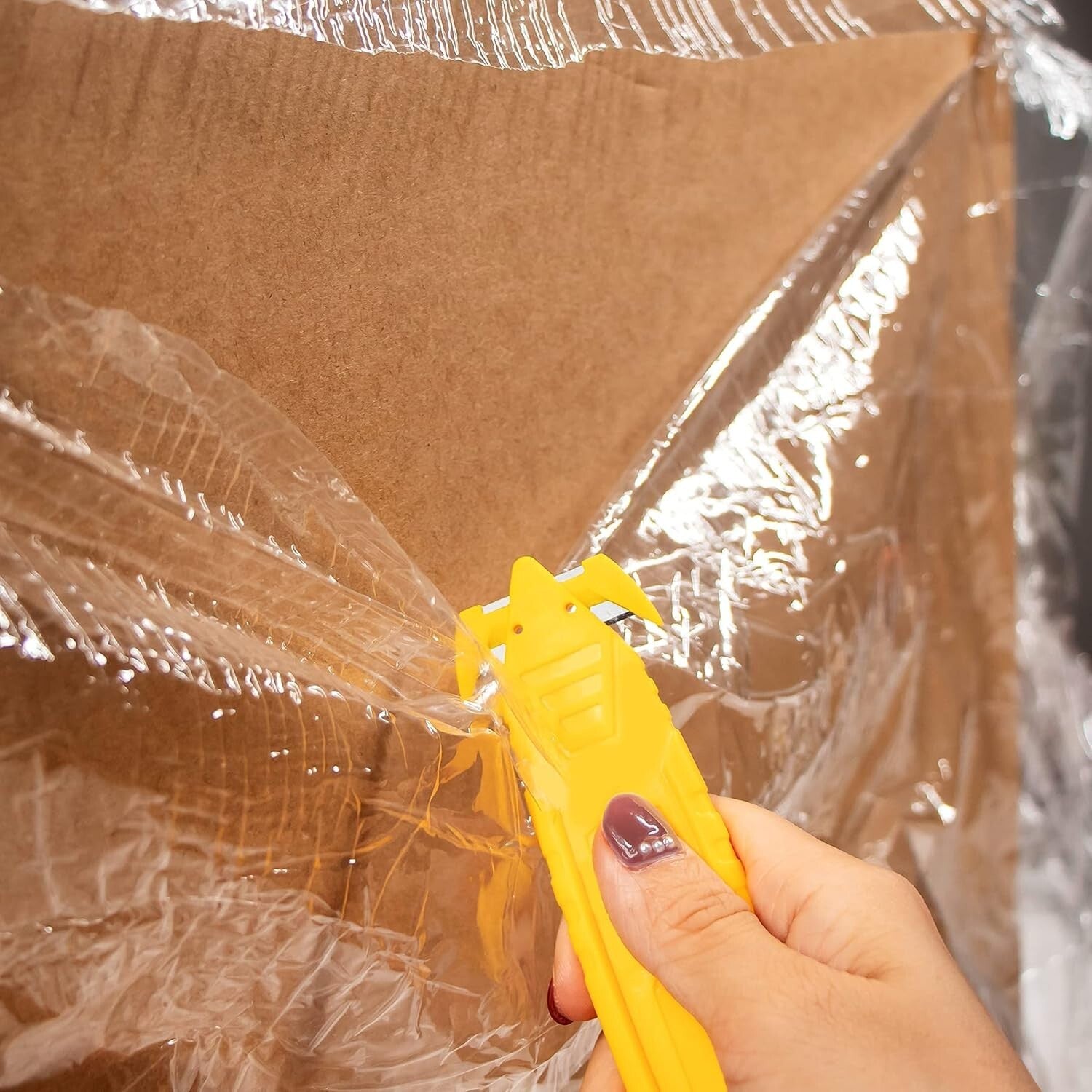 100pcs Compact Safety Box Cutter Knife with Concealed Stainless Steel Blade