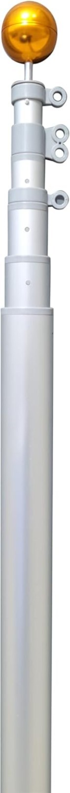 No Rust 20-Foot Telescoping Flagpole Kit - Complete with USA Flags and Hardware