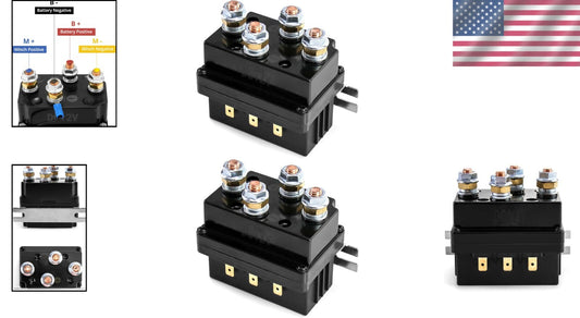 2-Pack 12V 500A Weather-Resistant Winch Relay Solenoids for ATVs and More