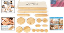 Load image into Gallery viewer, Versatile Bamboo Massage Tools Set: 12 Stones &amp; 4 Sticks for Targeted Relief