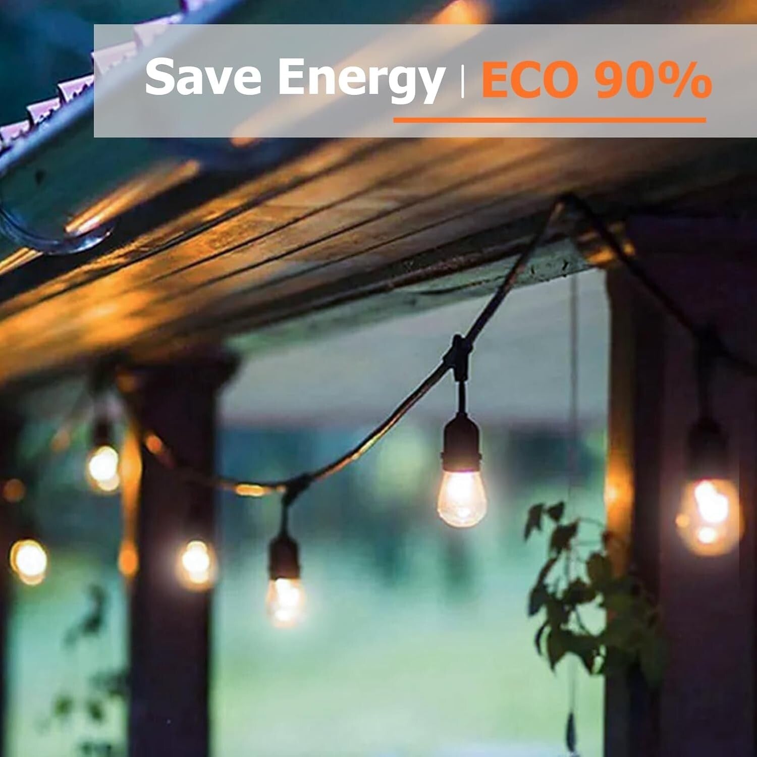 Durable Outdoor 48-Pack S14 Warm White LED String Light Bulbs - 25,000 Hour Life