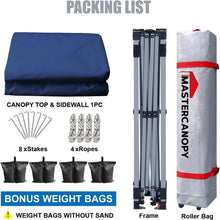 Load image into Gallery viewer, Compact Pop-Up Canopy 10'x10' Navy Blue - Waterproof with Vent Hole &amp; Sidewall