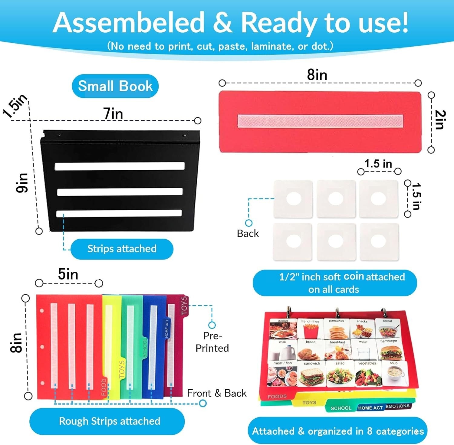 162 ASD Visual Communication Cards - Autism Language and Speech Therapy Book