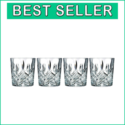 Elegant 11 oz Double Old Fashioned Glass Set – By Waterford Markham, 4 Count