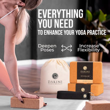 Load image into Gallery viewer, Eco-Friendly Yoga Blocks 2 Pack with Adjustable Strap - 9x6x3 Inch Durability