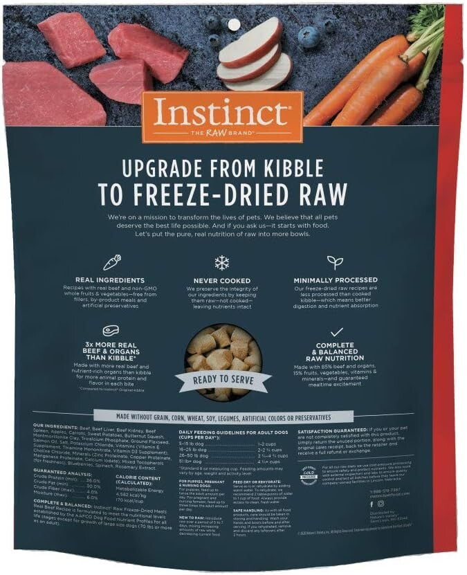 Premium Grain-Free Freeze-Dried Raw Beef Dog Food - 25 oz. Nutritional Bliss