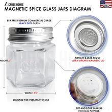Load image into Gallery viewer, Magnetic Airtight Spice Jar Set - 20 Hexagonal Glass Containers with Labels