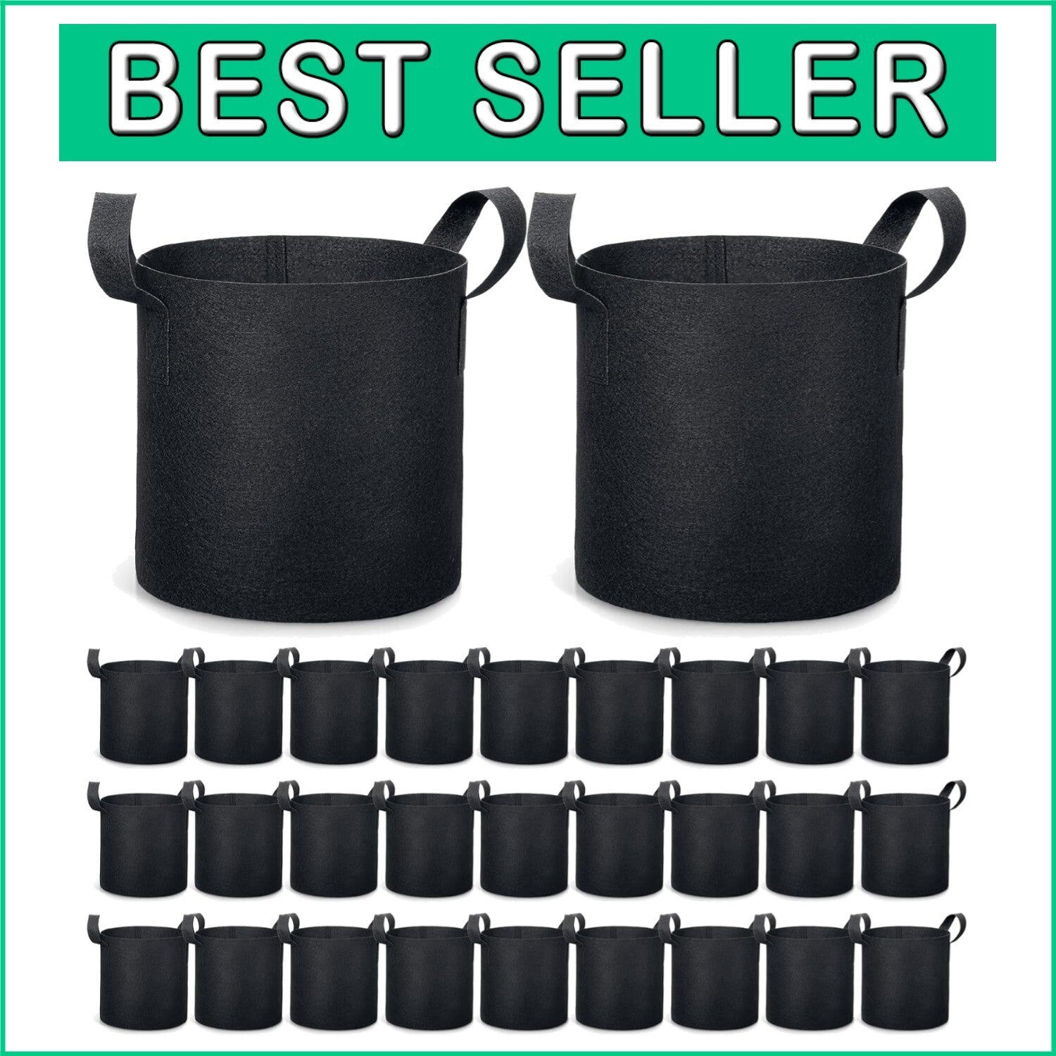 Aeration Fabric Pots 30-Pack 3 Gallon Garden Grow Bags - Resilient and Portable
