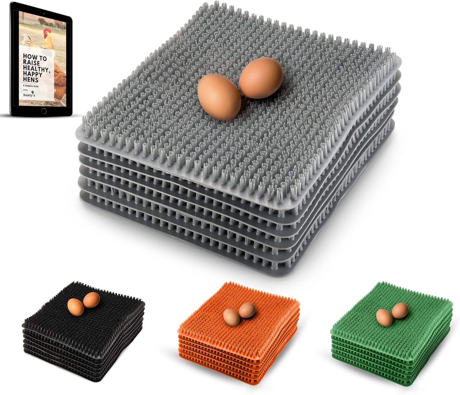 Durable Chicken Nesting Liners - 6 Waterproof Pads for Secure Egg Laying