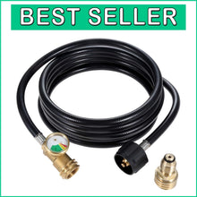 Load image into Gallery viewer, 12 FT Propane Tank Extension Hose with Adapter &amp; Leak Detector for Gas Grills