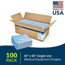Load image into Gallery viewer, Avalon Single-Use Medical Drape - 40" x 60", Blue - Pack of 100 for Clinical Use