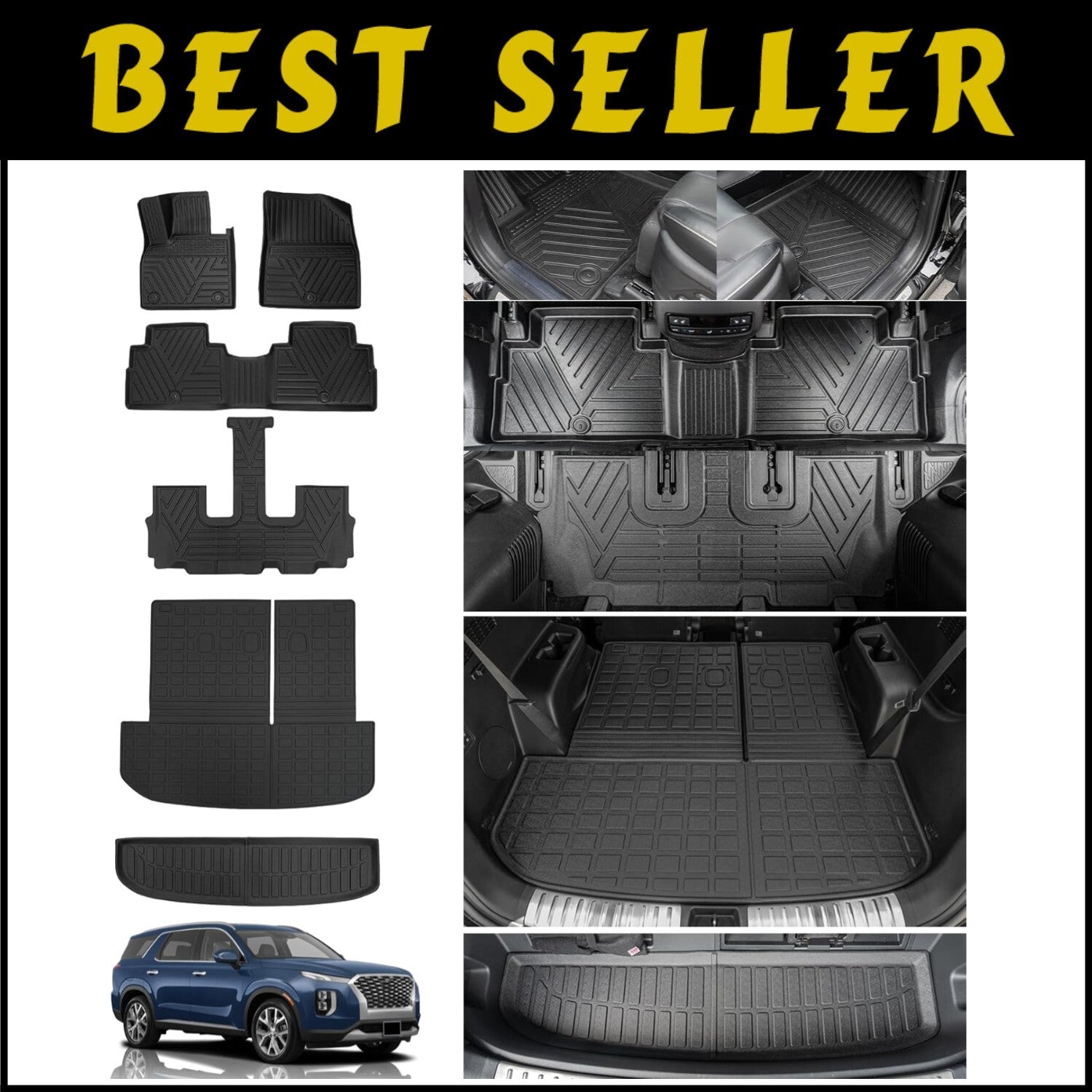 Durable Cargo Mat Set for 2020-2025 Hyundai Palisade – Easy Installation