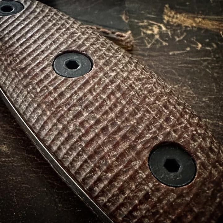 Fixed Blade Survival Knife with Brown Micarta Handle & Kydex Sheath 3.5"