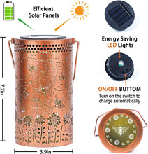 Load image into Gallery viewer, Unique Bee Solar Lanterns 2 Pack - Bronze Decorative Lights for Your Yard