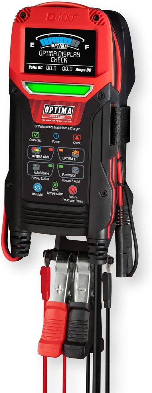 Digital 12V Battery Charger with LED Status & Energy Saver for All Battery Types