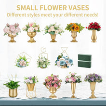 Load image into Gallery viewer, Metallic Gold Centerpiece Vases - 10 Pcs, 6.5in Trumpet Design for Weddings