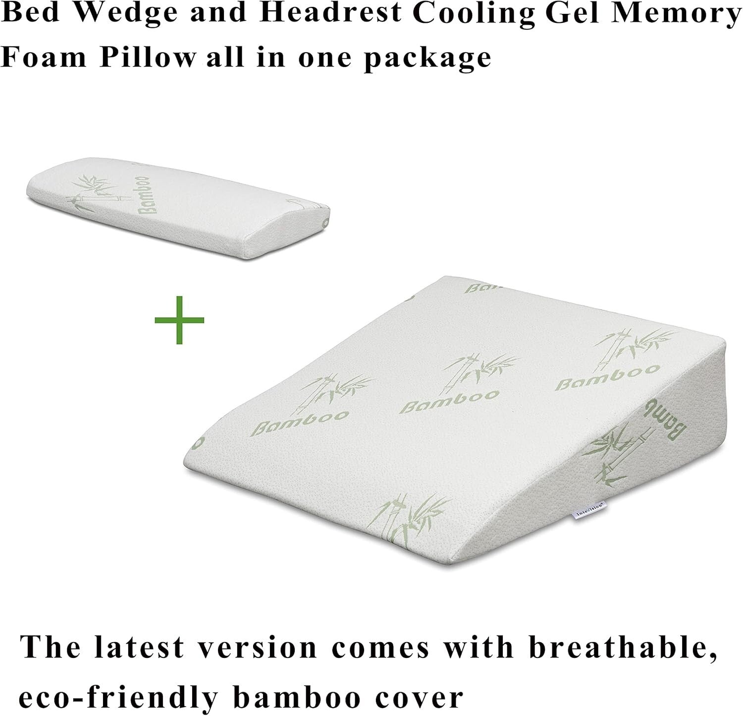Extra-Large Cooling Wedge Pillow with Bamboo Cover, Ideal for Rest and Recovery