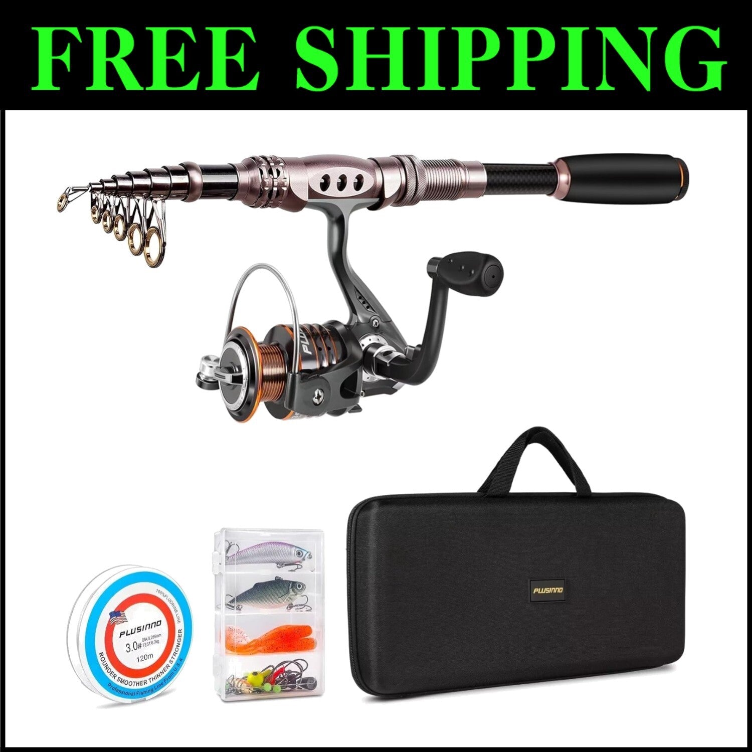 All-in-One Fishing Kit: Telescopic Rod, Reel & Accessories for Seamless Fishing