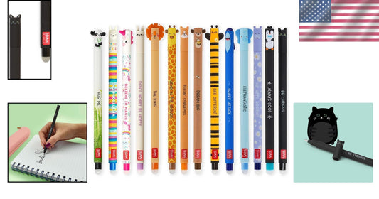 Boy & Girl Friendly 14-Piece Set of Multicolor Animal Gel Pens for Kids