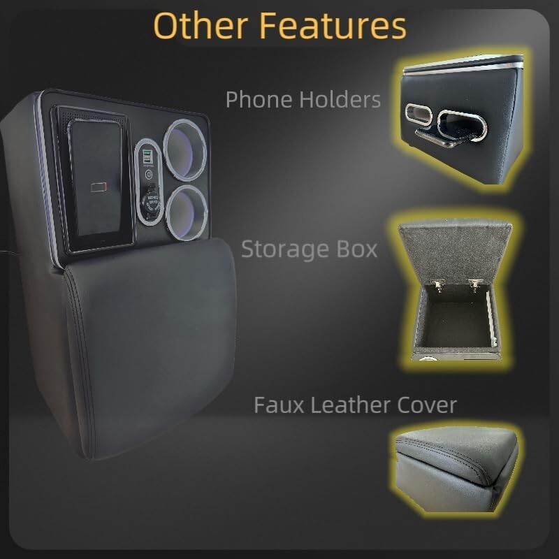 Elegant Car Center Console Organizer with Fast Charging & Space-Saving Design