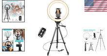 Load image into Gallery viewer, High-Brightness 14'' Selfie Ring Light &amp; Tripod for Flawless Makeup &amp; Streaming