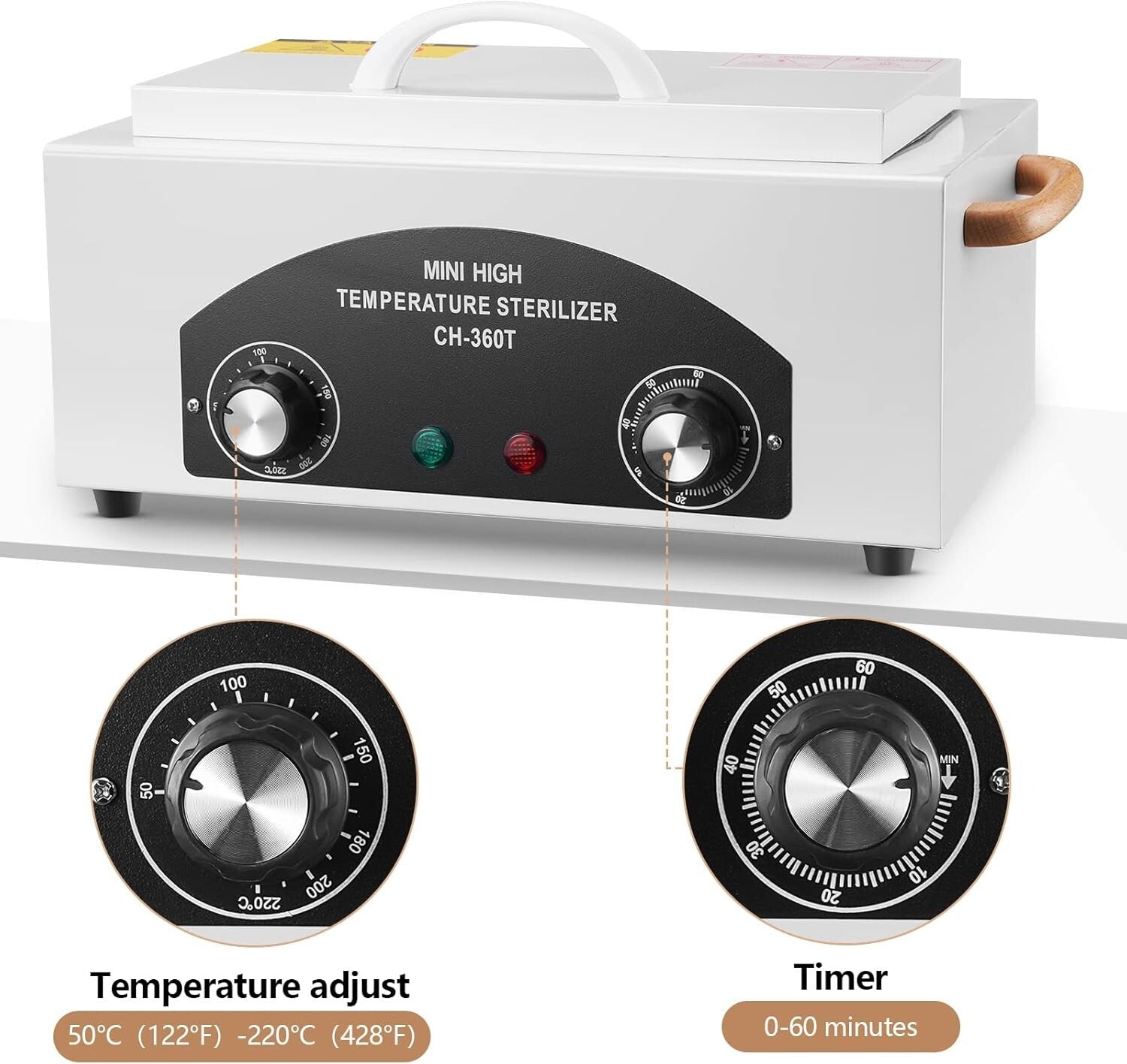 1.5L High-Temperature Sterilizer with Timer - Safe for Metal Tools and Salon Use
