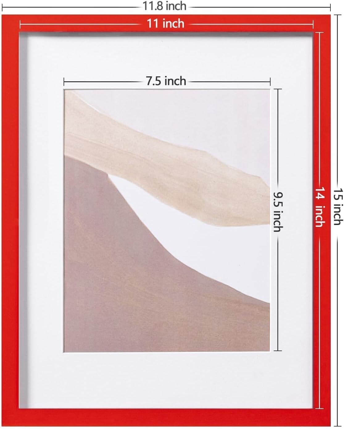 Chic 4-Pack 11x14 Picture Frames with Real Glass & Easy Display - Red Finish