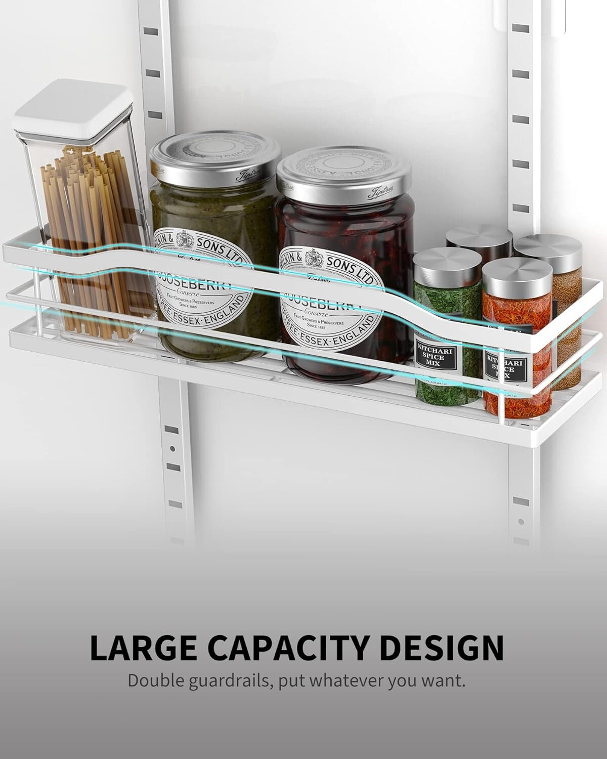 Elegant White 9-Tier Over The Door Pantry Organizer - Maximize Your Space